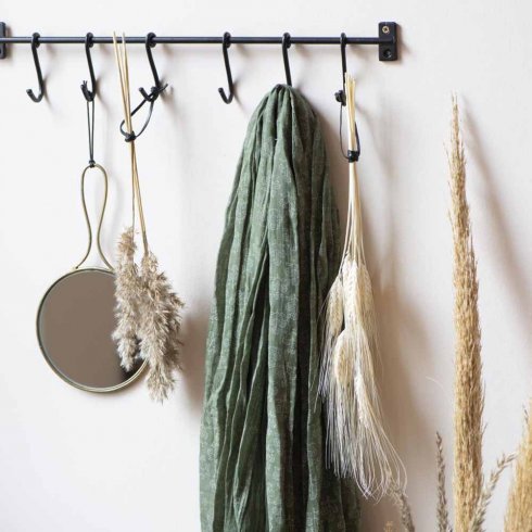 Kroklist med 6 krokar 50 cm Svart