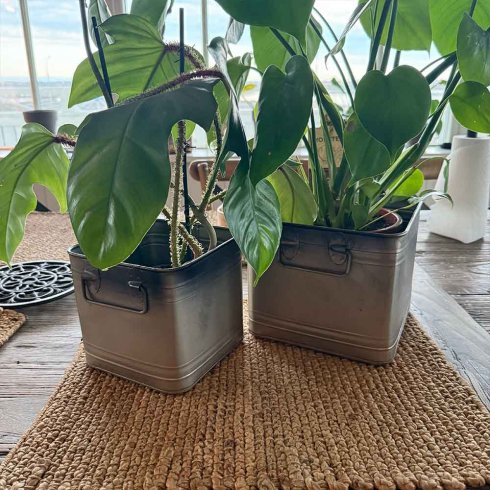 Plåtkruka Kvadrat Rusty 2 -set