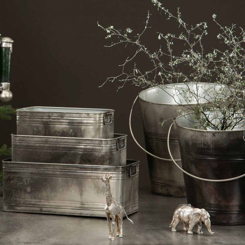 Avlånga Plåtkrukor Rusty 3 -set