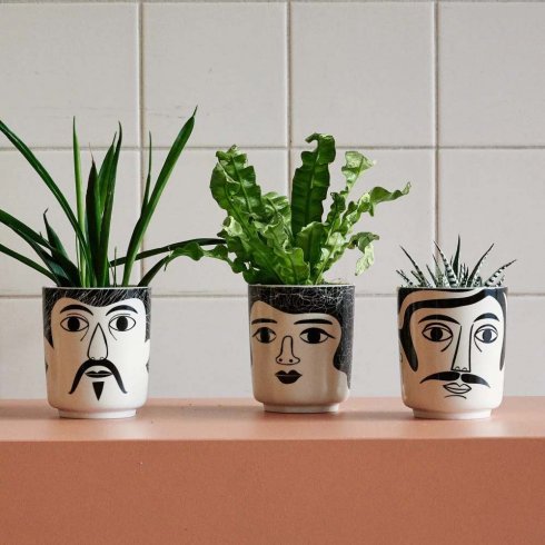 Kruka Svartvit Mr Walsh Ø 10 cm