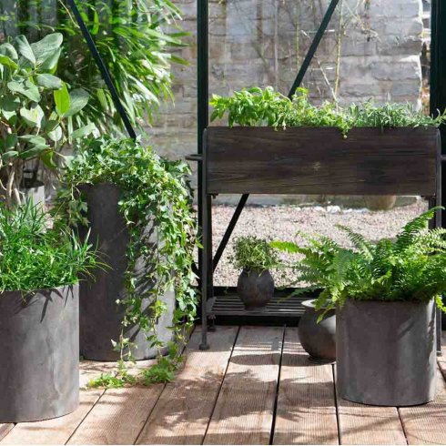 Krukor i industriell stil set om 3 st