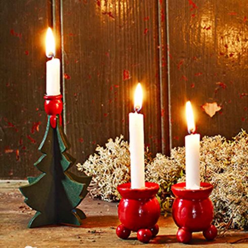 Röd Kulljusstake för antikljus Liten