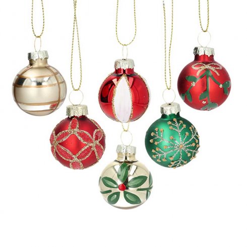 Julgranskulor Mini Glimsi Mix 6 st