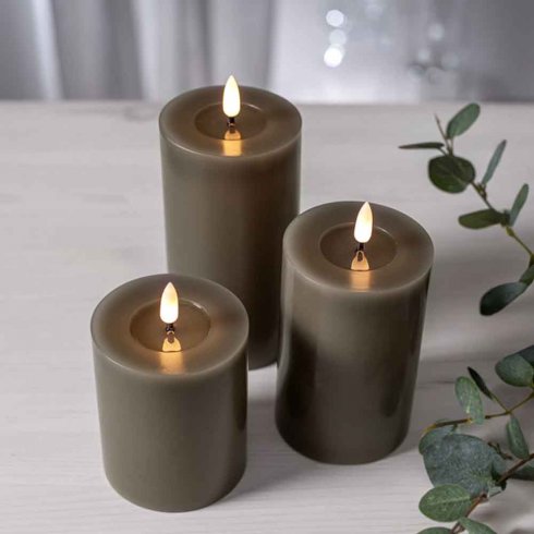 Led Blockljus flytande vax Mullvad 15 cm