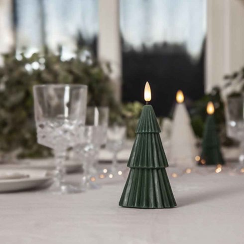 Ledljus Gran 15 cm Grön