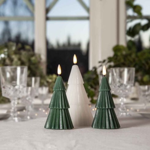 Ledljus Gran 15 cm Grön