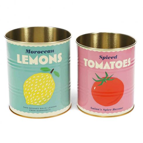 Kruka / plåtburk 2 pack Lemons N Tomato