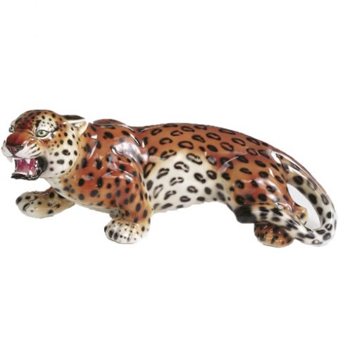 Leopard smygande Porslinsdjur 25 cm
