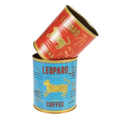 Kruka / plåtburk 2 pack Leopard