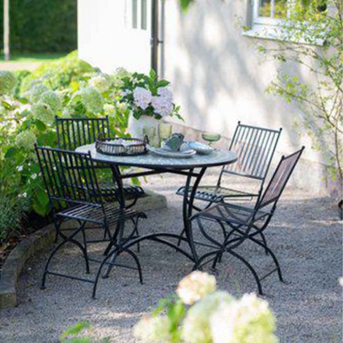 Utebord Venice keramikplattor Ø 70 cm Grön