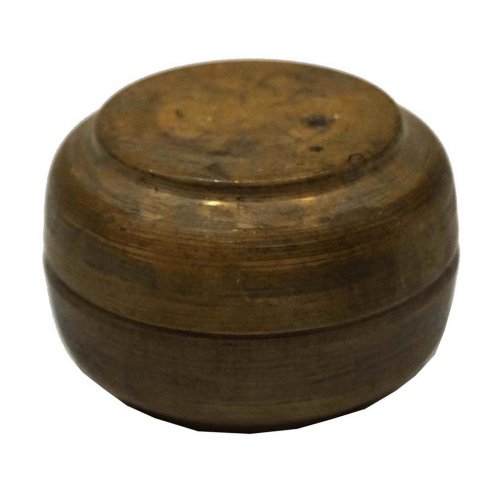 Mässingsask med lock & Patina