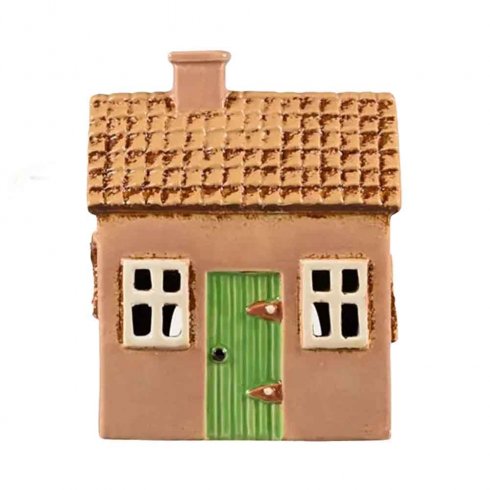 Keramikhus Rosa med tvätt för värmeljus 14 cm