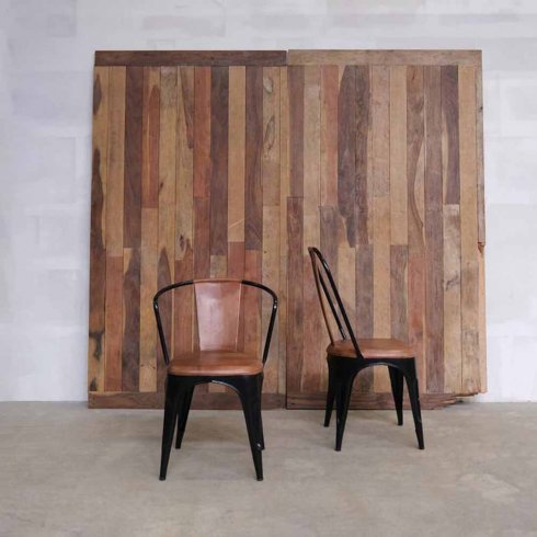 Matstol Living Svart med läder Trademark Living