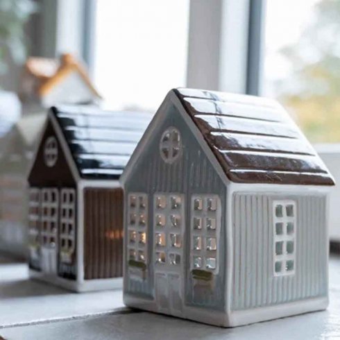 Keramikhus Ljusblå mini 8 cm 