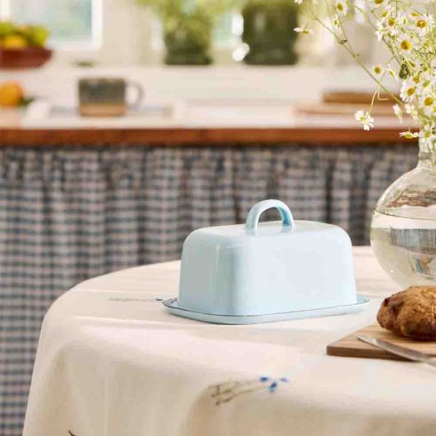 Smörlåda ljusblå i emalj