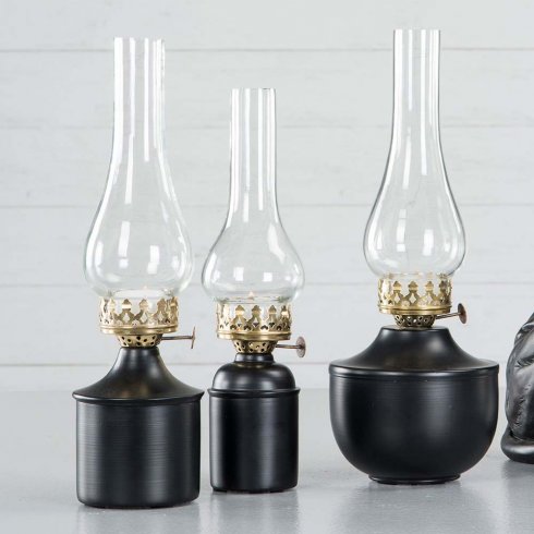 Ljusstake för värmeljus emalj Juno Svart