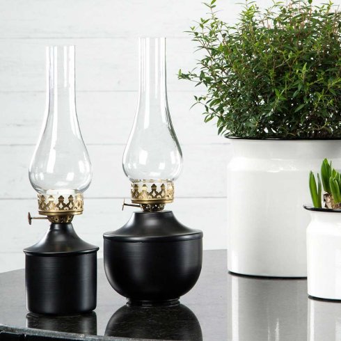 Ljusstake för värmeljus emalj Iris Svart