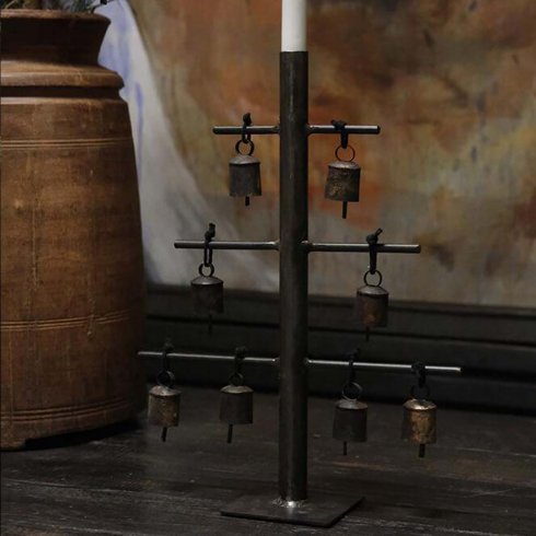 Järnklocka med jutesnöre 5 cm /st