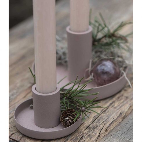 Industriell Ljusstake Gammelrosa Ø 7 cm