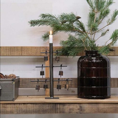 Järnklocka med jutesnöre 5 cm /st