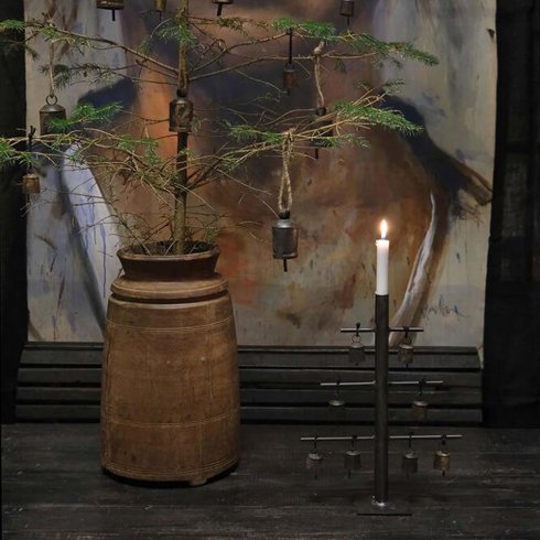 Järnklocka med jutesnöre 5 cm /st