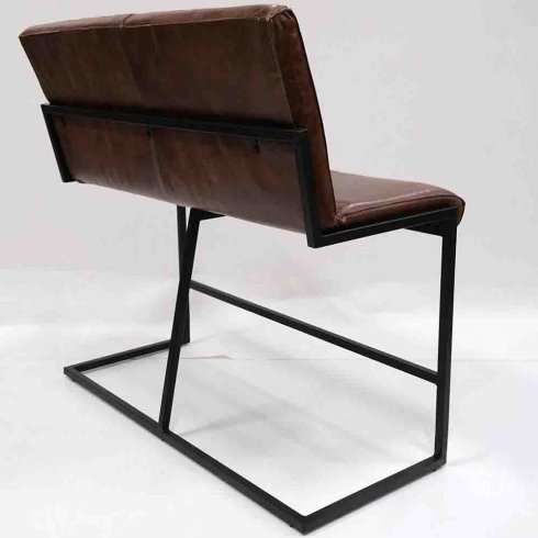 Loungesoffa Helen hög läder & järn Trademark Living