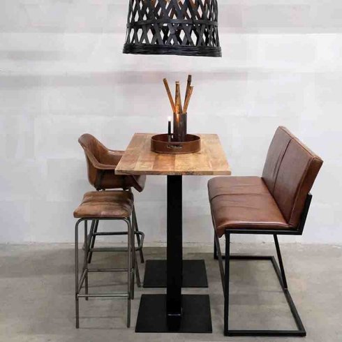 Loungesoffa Helen hög läder & järn Trademark Living