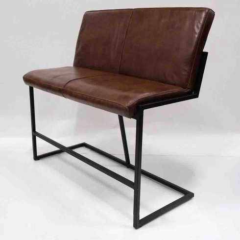 Loungesoffa Helen hög läder & järn Trademark Living