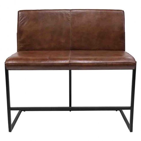 Loungesoffa Helen hög läder & järn Trademark Living