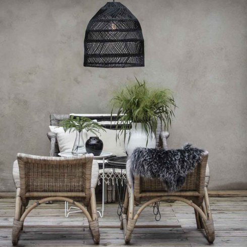 Maja Takskärm Svart Rotting Outdoor 53 cm - Pr Home