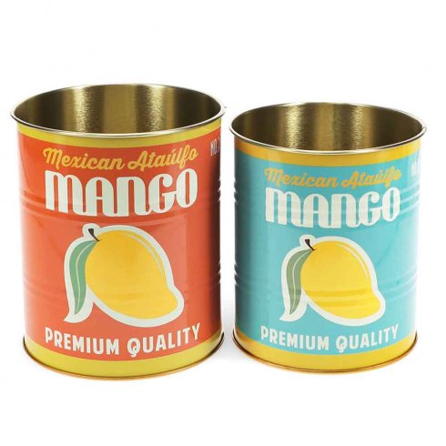 Kruka / plåtburk 2 pack Mango