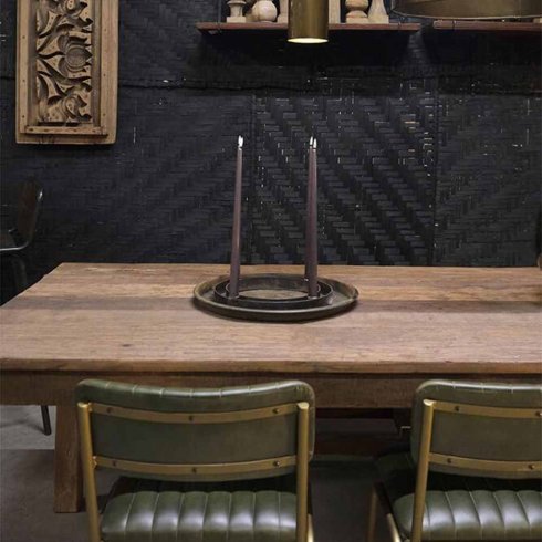 Matstol Diner Grön/Mässing med quiltad buffelläder Trademark Living