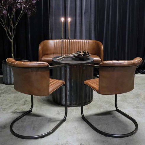 Matstol Harlem med Quiltat läder Trademark Living