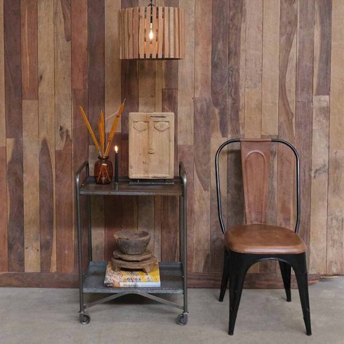 Matstol Living med hög rygg Svart med läder Trademark Living