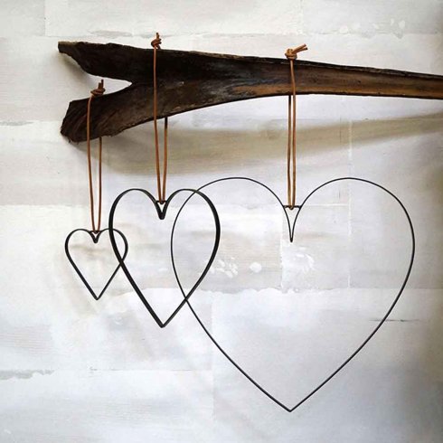 Juldekoration Hjärta med Läderband- 15 cm