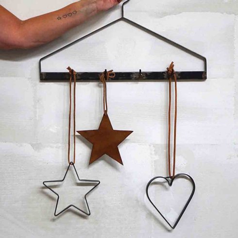 Juldekoration Hjärta med Läderband- 15 cm