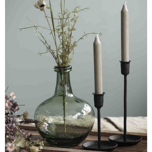 ljusstake metall Svart Medium