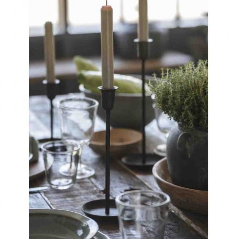 ljusstake metall Svart Medium