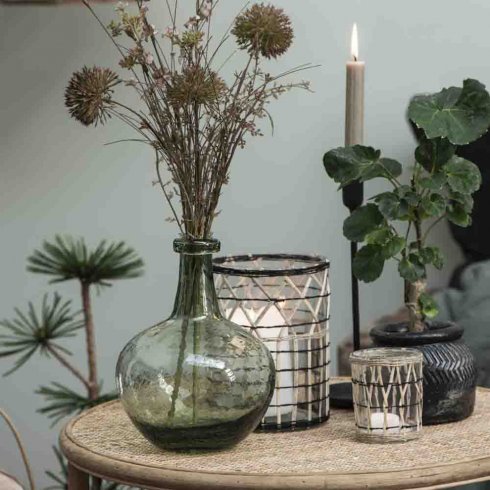 ljusstake metall Svart Medium