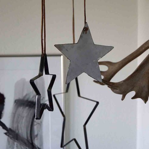 Julstjärna med Läderband - 17 cm