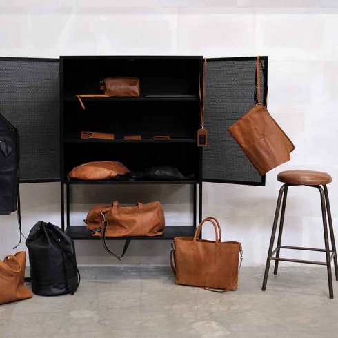 Barstol Brooklyn rund sits lädersäte Trademark Living