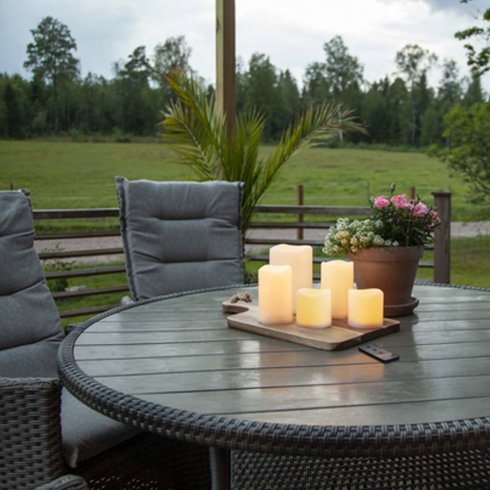 LED blockljus 5 pack med fjärrkontroll