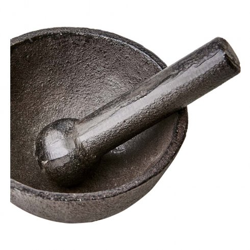 Mortel i gjutjärn med pip