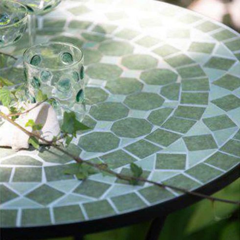 Utebord Venice keramikplattor Ø 70 cm Grön