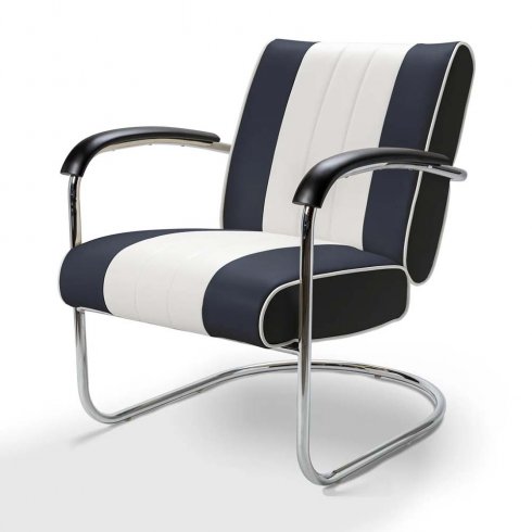 Diner stol retro med armstöd svart