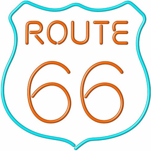Neonskylt route 66