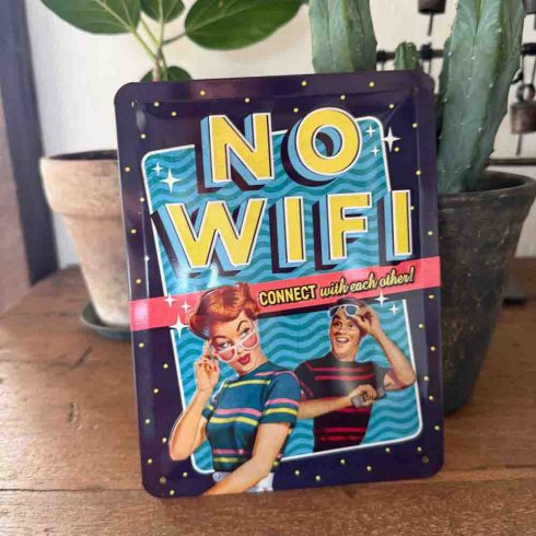 Plåtskylt No Wifi 15x20 cm