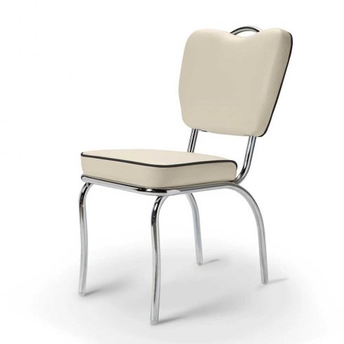 Diner stol med nitar offwhite