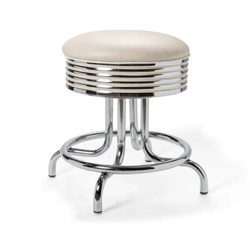 Retro pall rund låg offwhite