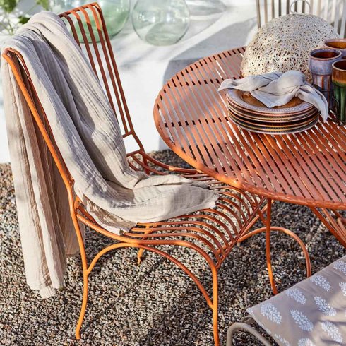 Visby järnbord Ø 100 cm Dimorange